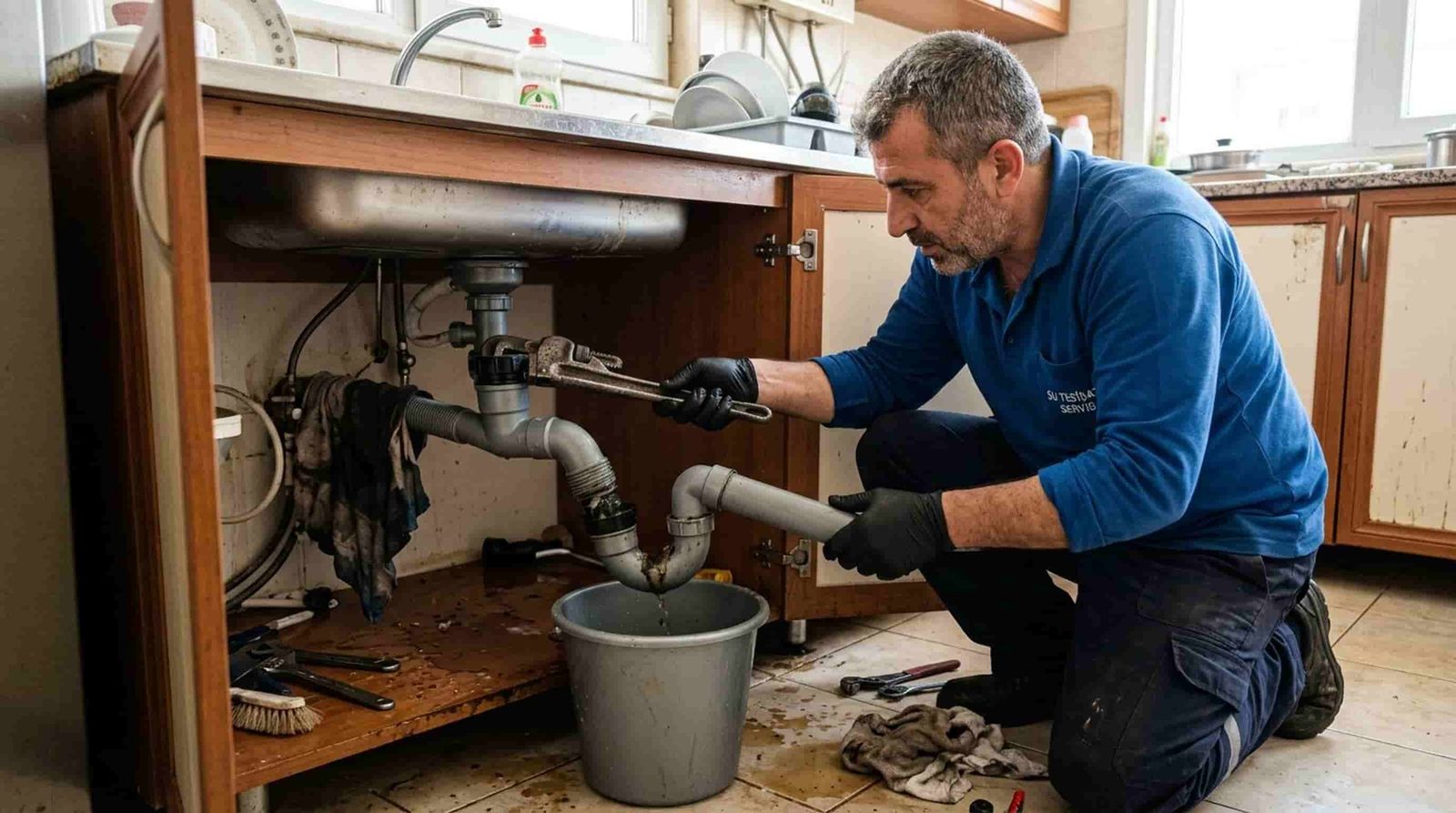 Evye altında sifon bağlantısı kontrolü